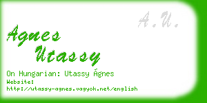 agnes utassy business card
