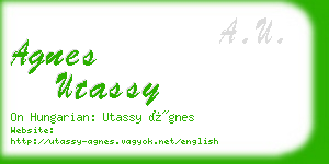 agnes utassy business card